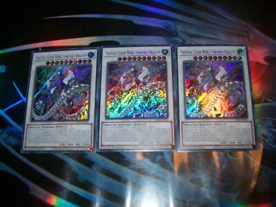 3x Crystal Clear Wing Synchro Dragon 1st Edition Secret Rare RA04-EN059-image