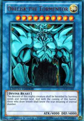 Yugioh YGLD-ENG02 Obelisk the Tormentor Ultra Rare VERY HARD TO FIND + BONUS!-image