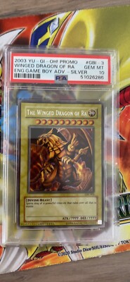 2003 Yugioh GBI-003 Game Boy Advance Winged Dragon Of Ra Secret Rare PSA 10-image