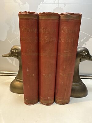 1889 Madame de Stael Her Friends +Influence Politics Lady Blennerhassett 3 Vol-image