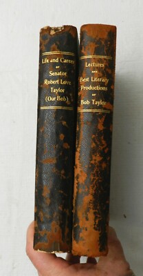 1912/13, 2 Books Senator Bob Taylor: Life and Career.. & Lectures.., 3/4 LEATHER-image