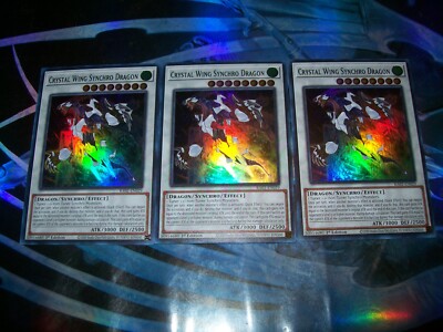 3x Crystal Wing Synchro Dragon 1st Edition Super Rare RA02-EN029 Yu-Gi-Oh!-image