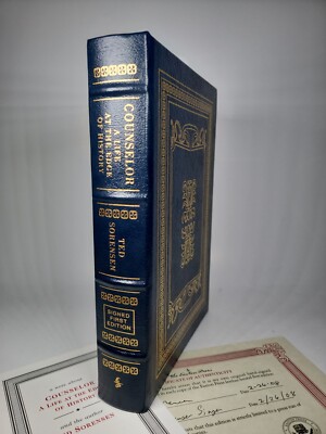 SIGNED Easton Press COUNSELOR A LIFE AT THE EDGE OF HISTORY by Ted Sorensen 1ST-image