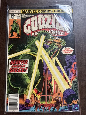 GODZILLA KING OF THE MONSTERS #2 FIRST PRINT MARVEL COMICS (1977) SHIELD-image