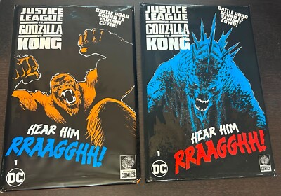 JUSTICE LEAGUE GODZILLA KONG #1 (DC 2023) -- Battle Roar Variant SEALED X 2 (A)-image
