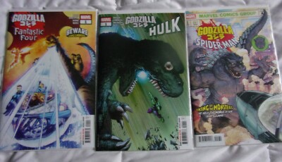 Godzilla vs Fantastic Four #1, Hulk #1, Spiderman#1 & X-men #1 - Free Shipping!-image