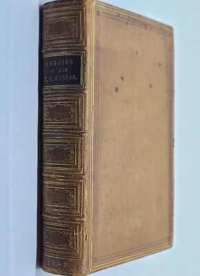 Antique 1849 Leather Book THE MEMOIRS OF SIR T.F. BUXTON London, Clean!-image