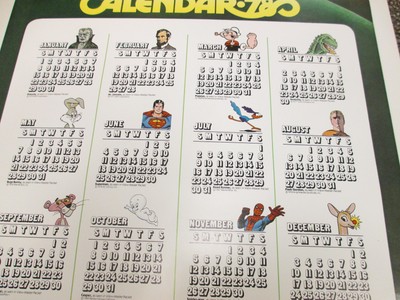 Viewmaster 1978 calendar Dracula Spiderman Superman Popeye Godzilla Pink Panther-image