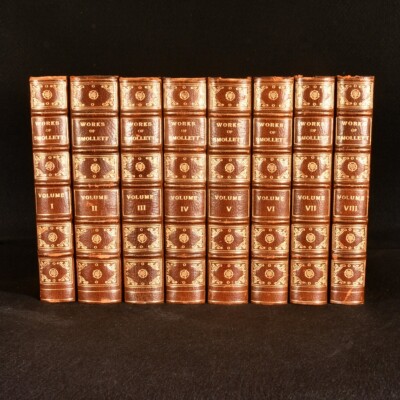 1872 8Vols The Works of Tobias Smollett With Memoirs of His Life Leather Binding-image