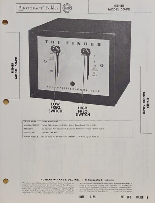 SAMS PHOTOFACT SERVICE MANUAL 262-8 FISHER PRE AMPLIFIER EQUALIZER 50-PR-image