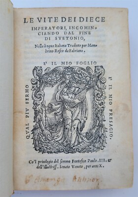 1544 LIFE of TEN ROMAN EMPERORS by SUETONIUS antique 16th century-image