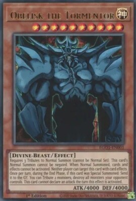 Yugioh - Obelisk the Tormentor - 1st Edition - Ultra Rare LP - Free Holo Card-image