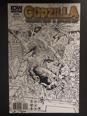 Godzilla Gangsters Goliaths #4 Retailer Incentive Sketch 2011 Variant IDW Comic-image