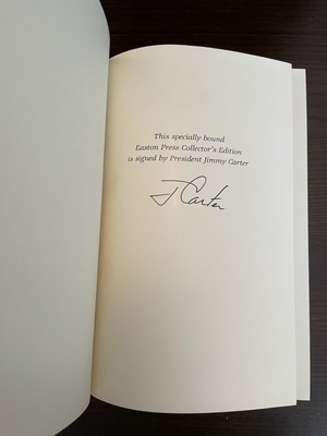 JIMMY CARTER SIGNED Easton Press Library Presidents Leather Gilt Keeping Faith-image