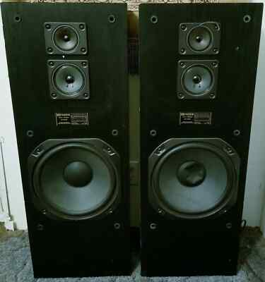 2) FISHER 3-WAY FLOORSTANDING TOWER SPEAKERS ST-9428, IMPEDANCE 8 OHMS BLACK-image