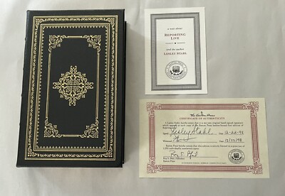 EASTON PRESS Reporting Live Lesley Stahl SIGNED FIRST ED. 60 Minutes Leather-image
