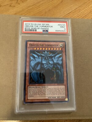 Yugioh PSA 9 BP02-EN125 Obelisk the Tormentor Battle Pack: Epic Dawn Mosaic Rare-image