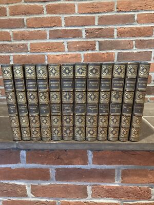 Works and Life of Laurence Sterne 12 Volumes Leather Stonegate Edition Limited-image
