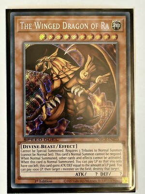 2020 Yu-Gi-Oh 1st Edition The Winged Dragon Of Ra Speed Duel Rare Edition-image
