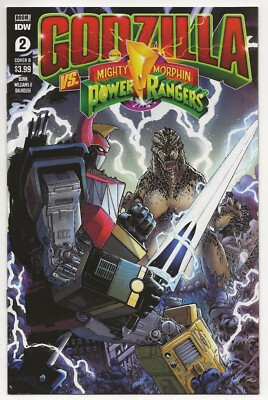 IDW Boom! GODZILLA VS MIGHTY MORPHIN POWER RANGERS #2 first printing Cover B-image