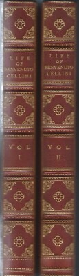 The Life of Benvenuto Cellini – 2 Volumes LEATHER Near Fine 1906-image