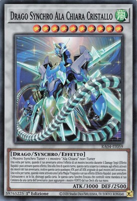 Yu Gi Oh Ita 1Ed Super Rare Ra04-It059 Dragon Synchro Clear Crystal Wing-image