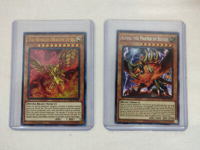 Yu-Gi-Oh Winged Dragon of Ra & Alpha Master of Beasts Card Lot of 2 - NM-image