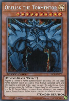 Lightly Played, English Yu Gi Oh Obelisk the Tormentor - SBCB-EN202 - Secret Rar-image