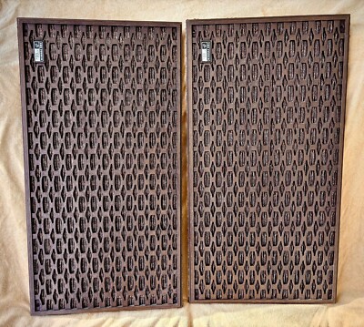 PAIR OF MINT, THE FISHER XP66K WOODGRAIN SPEAKER GRILLS WITH  SCREWS, 12x22.5