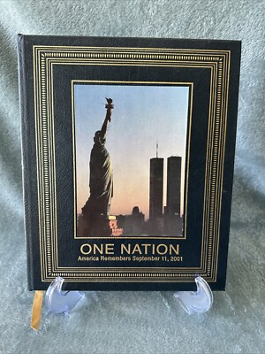 ONE NATION America Remembers September 11, 2001 Leather Bound LIKE NEW-image