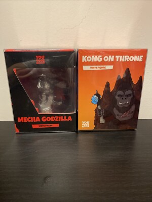 Godzilla x Kong on Throne Vinyl Figurine & Mecha Godzilla Vinyl Figurine -image