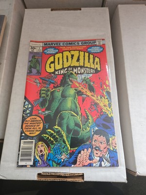 Godzilla #1  (Marvel Comics August 1977)    30 Cent Variant. Newstand Edition-image