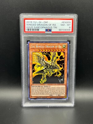 Yugioh PSA 8 NM-MT The Winged Dragon of Ra TN19-EN009 Secret Rare Limited S#4006-image