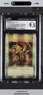 CGC 9.5 The Winged Dragon of Ra LC01-EN003 Quarter Century Secret Rare-image