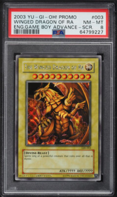YUGIOH GAME BOY GBI-003 WINGED DRAGON OF RA SECRET RARE PSA 8 NM-MT #64799227-image