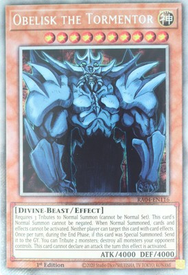 YuGiOh Obelisk the Tormentor RA04-EN116 Platinum Secret Rare 1st Ed-image