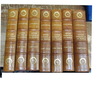 7 Antique Napoleon Books Victories and Conquest C.L.F. Panckoucke Tome Onzime-image