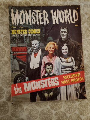 Monster World #2 (1965): The Munsters Photo Cover! Godzilla vs The Thing!-image