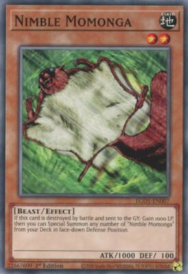  1x Nimble Momonga - EGO1-EN007 - Common - 1st Edition - Egyptian God Deck: Obel-image
