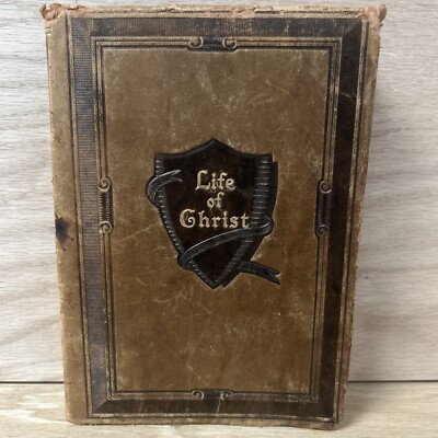 Giovanni Papini LIFE OF CHRIST  Vintage Copy, Leather Bound, Rare!!-image