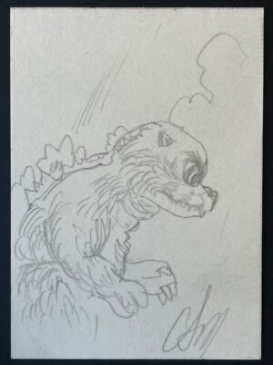 2006 Godzilla King Of The Monsters 1 Of 1 Artist Proof Sketch By Chris Scalf-image