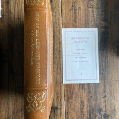 1989 Easton Press~Out Of My Life And Thought~Albert Schweitzer~Great Lives-image