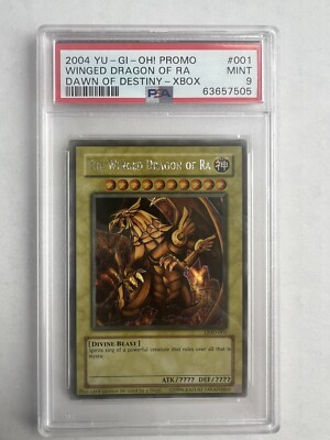 Yu-Gi-Oh TCG Winged Dragon of Ra 001 Dawn of Destiny Promo XBOX PSA 9-image