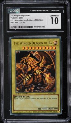 2023 Yugioh 25th Anniversary The Winged Dragon Of Ra #LC01-EN003 CGC 10 GEM-image