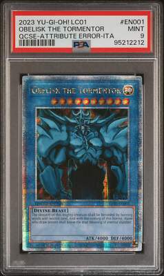 Obelisk The Tormentor PSA 9 Quarter Century Rare LC01-EN001 ITA Error-image