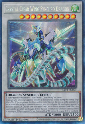 1X NM Crystal Clear Wing Synchro Dragon - RA04-EN059 - Collector's Rare 1st Ed-image