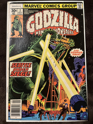 Godzilla King of Monsters #2 Newsstand Marvel 1977 Seattle Under Siege-image