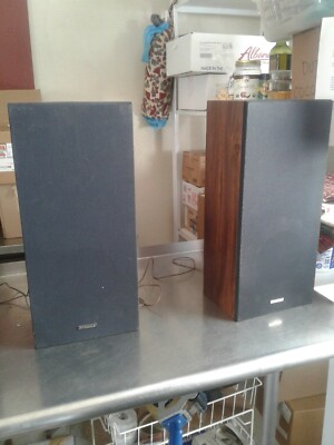 FISHER Vintage Bookshelf Speakers Model: MS-107 tested, USA 6x8.5x19-image