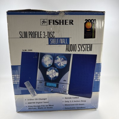 Fisher SLIM-2000 AM FM Radio CD Player Stereo W/ Detachable Speakers New In Box-image