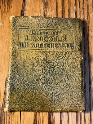 1918 Life Of Abraham Lincoln Rare Printing Miniature Book Speeches-image